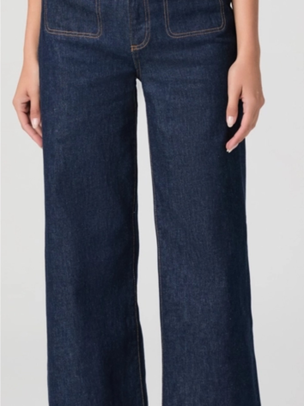 PAIGE Dark Blue Wide Leg Jeans - Picture 2 of 9